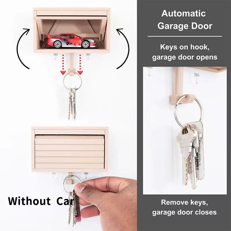 3D Printed Car Garage Keychain Holder - Wall Mounted Key Storage for Easy Access and Installation